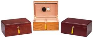 75 to 100 cigar Milano Humidor is available in Rosewood, Oak and Cherry